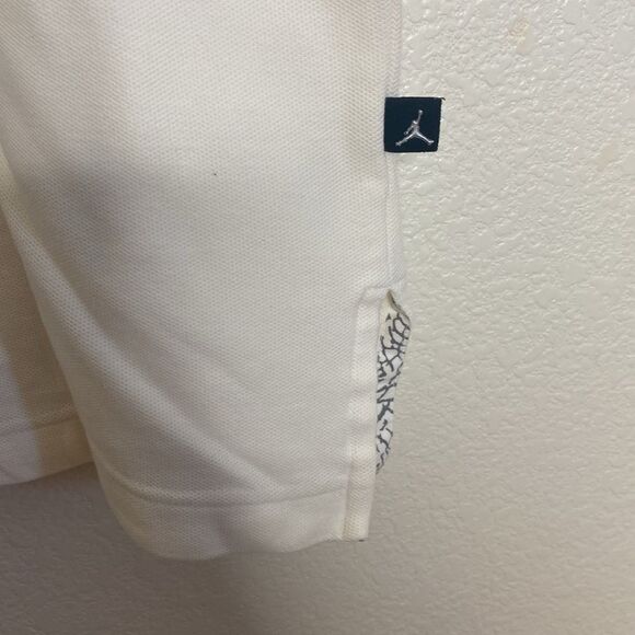 JORDAN Men’s White V Neck 100% Cotton T Shirt with Jumpman Logo Size L - Picture 5 of 9